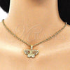 Dije Elegante 5.183.027 Oro Laminado, Diseño de Mariposa, Pulido, Tono Dorado