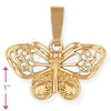 Dije Elegante 5.183.027 Oro Laminado, Diseño de Mariposa, Pulido, Tono Dorado