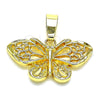 Dije Elegante 5.183.027 Oro Laminado, Diseño de Mariposa, Pulido, Tono Dorado