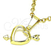 Dije Elegante 5.181.043 Oro Laminado, Diseño de Corazón, Pulido, Tono Dorado