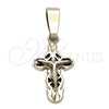 Dije Religioso 5.190.031 Oro Laminado, Diseño de Crucifijo, Pulido, Tono Dorado