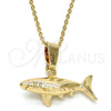 Dije Elegante 5.180.039 Oro Laminado, Diseño de Pescado, Pulido, Tono Dorado