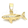 Dije Elegante 5.180.039 Oro Laminado, Diseño de Pescado, Pulido, Tono Dorado