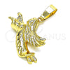 Dije Religioso 5.183.003 Oro Laminado, Diseño de Angel, Pulido, Tono Dorado