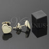 Arete Dormilona 02.64.0256 *PROMO* Oro Laminado, Diseño de Corazón, Esmaltado Amarillo, Tono Dorado