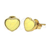Arete Dormilona 02.64.0256 *PROMO* Oro Laminado, Diseño de Corazón, Esmaltado Amarillo, Tono Dorado