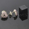 Arete Dormilona 5.126.055.1 *PROMO* Oro Laminado, Diseño de Nudo, Esmaltado Rosado, Tono Dorado