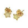 Arete Dormilona 02.64.0302 *PROMO* Oro Laminado, Diseño de Estrella, Esmaltado Amarillo, Tono Dorado