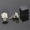 Arete Dormilona 02.64.0308 *PROMO* Oro Laminado, Diseño de Helado, Esmaltado Amarillo, Tono Dorado