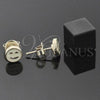 Arete Dormilona 02.64.0313 *PROMO* Oro Laminado, Diseño de Carita Feliz, Esmaltado Amarillo, Tono Dorado