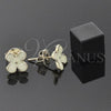 Arete Dormilona 02.64.0345 *PROMO* Oro Laminado, Diseño de Flor, Esmaltado Amarillo, Tono Dorado