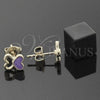 Arete Dormilona 02.64.0390 *PROMO* Oro Laminado, Diseño de Corazón, Esmaltado, Tono Dorado