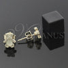 Arete Dormilona 02.64.0403 *PROMO* Oro Laminado, Diseño de Osito, Esmaltado Amarillo, Tono Dorado