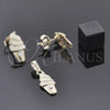 Juego de Arete y Dije de Nino 10.64.0089 Oro Laminado, Diseño de Helado, Esmaltado, Tono Dorado