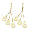 Arete Largo 5.083.009 Oro Laminado, Diseño de Gota, Pulido, Tono Dorado