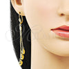 Arete Largo 5.097.002 Oro Laminado, Diseño de Corazón, Pulido, Tono Dorado
