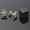 Arete Dormilona 5.126.009 *PROMO* Oro Laminado, Diseño de Corazón, Esmaltado Azul, Tono Dorado