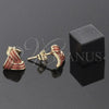 Arete Dormilona 5.126.034 *PROMO* Oro Laminado, Diseño de Nudo, Esmaltado Naranja, Tono Dorado