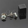Arete Dormilona 5.126.053 *PROMO* Oro Laminado, Diseño de Nudo, Esmaltado Acqua, Tono Dorado