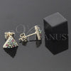 Arete Dormilona 5.127.013 *PROMO* Oro Laminado, con Blanca Cristal, Pulido, Tono Dorado