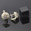 Arete Gancho Frances 5.127.046 Oro Laminado, con Rosa Zirconia Cubica, Diamantado, Tono Dorado