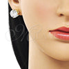 Arete Dormilona 5.128.022 Oro Laminado, con Blanca Zirconia Cubica, Pulido, Tono Dorado