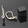Arete Gancho Frances 5.128.097 Oro Laminado, con Lavender Zirconia Cubica, Pulido, Tono Dorado