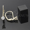Arete Gancho Frances 5.128.099 Oro Laminado, con Blanca Zirconia Cubica, Pulido, Tono Dorado