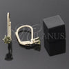 Arete Gancho Frances 5.128.100 Oro Laminado, con Peridoto Oscuro Zirconia Cubica, Pulido, Tono Dorado