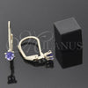 Arete Gancho Frances 5.128.104 Oro Laminado, con Amatista Zirconia Cubica, Pulido, Tono Dorado