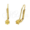 Arete Gancho Frances 5.128.106 Oro Laminado, con Aceituna Claro Zirconia Cubica, Pulido, Tono Dorado