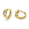 Argolla Huggie 5.131.028 Oro Laminado, con Blanca Zirconia Cubica, Pulido, Tono Dorado