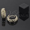 Argolla Huggie 5.133.015 Oro Laminado, Diseño de Oja, Pulido, Tono Dorado