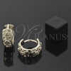Argolla Huggie 5.133.017 Oro Laminado, Diseño de Flor, Diamantado, Tono Dorado