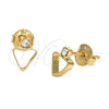 Arete Dormilona 02.63.2253 Oro Laminado, con Blanca Zirconia Cubica, Pulido, Tono Dorado