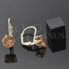 Arete Gancho Frances 5.128.082.1 Oro Laminado, con Rojo Naranja Zirconia Cubica, Pulido, Tono Dorado