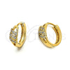Argolla Huggie 02.63.2290 Oro Laminado, con Blanca Zirconia Cubica, Pulido, Tono Dorado
