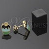 Arete Dormilona 5.126.074.1 *PROMO* Oro Laminado, Diseño de Cupcake, Esmaltado Negro, Tono Dorado
