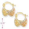 Argola de Niño 5.146.032 Oro Laminado, Diamantado, Tres Tonos