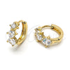 Argolla Huggie 5.132.035.1 Oro Laminado, con Blanca Zirconia Cubica, Pulido, Tono Dorado