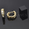 Argolla Huggie 5.131.007.1 Oro Laminado, con Blanca Zirconia Cubica, Pulido, Tono Dorado