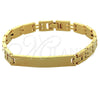 Pulsera Solida 5.034.006.1 Oro Laminado, Pulido, Tono Dorado (0.35 Gauge, 09 MM Thickness, 8 Inches Length)