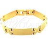 Pulsera Solida 5.035.008.1 Oro Laminado, Diseño de Besos y Abrazos, Pulido, Tono Dorado (08 MM Thickness, 8 Inches Length)