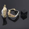 Argolla Mediana 5.155.005 Oro Laminado, Diseño de Torcido y Estrella, Diamantado, Tres Tonos