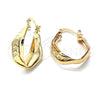 Argolla Pequeña 5.156.020 Oro Laminado, Diseño de Torcido, Pulido, Tono Dorado