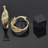 Argolla Pequeña 5.157.023 Oro Laminado, Diseño de Torcido, Pulido, Tono Dorado