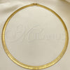 Gargantilla Basica 04.63.1165.16 Oro Laminado, Diseño de Herringbone, Pulido, Tono Dorado (08 MM Thickness, 16 Inches Length)