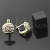 Arete Gancho Frances 5.127.046.2 Oro Laminado, con Blanca Zirconia Cubica, Diamantado, Tono Dorado