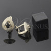 Arete Gancho Frances 5.127.047.1 Oro Laminado, Diseño de Gota, con Negro Zirconia Cubica, Diamantado, Tono Dorado