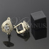 Arete Gancho Frances 5.127.047.2 Oro Laminado, Diseño de Gota, con Blanca Zirconia Cubica, Diamantado, Tono Dorado